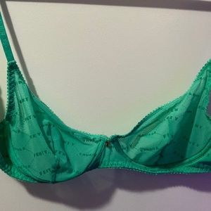 Flocked Logo Unlined Bra